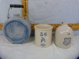 3 Pottery collector/souvenir items: Red Wing, blue & white