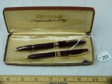 Sheaffer fountain pen & pencil set, with case