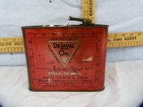 DeLaval Oil tin, half-gallon tin, back side bottom dented