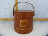 Wooden sugar bucket w/partial label, 10