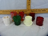 (7) Glass toothpick holders, tallest is 3-1/8