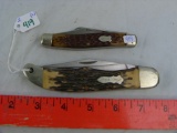 (2) Schrade USA knives: 227 UH, & 881 3-blade