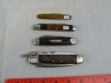 4 Folding knives, various conditions