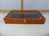 Wood & glass display case, 13-5/8