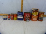 8 Containers: tins & cardboard, various conditions