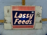 Lassy Feeds lighted advertising sign, works