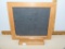 Mini-chalkboard using reclaimed wood and chalkboard from the old High School.