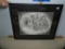 Matted & framed pencil sketch of dog & owl by Darci Conner,(locally born artist)