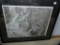 Matted & framed pencil sketch of dog reading & owl by Darci Conner,(locally born artist)