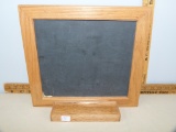 Mini-chalkboard using reclaimed wood and chalkboard from the old High School.