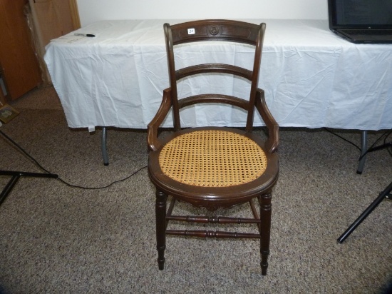 Wicker bottom parlor chair - 34" T