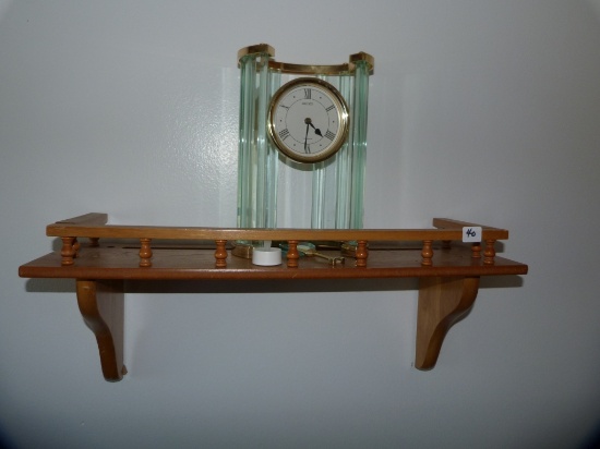 Seiko quartz clock on clock shelf - shelf is 23-1/2" L