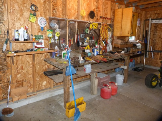 South wall work bench area (does not include bench, vise or grinder with wheel)