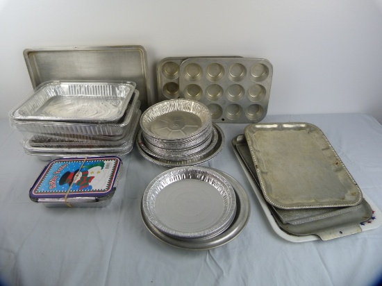 Aluminum pie & cake pans - some are disposable, several sizes