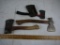 (3) hatchets:  Bridgeport Boy Scout w//sheath, Simmons hunting, Plumb nail puller - AOM