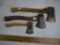 (3) hatchets: Plumb BSA (cracked handle), Craftsman, & Made in Germany (blue paint) - AOM