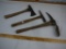 (3) axes: US SIA. CALK 42 pick, hand forged shingling, & chipping hammer - AOM
