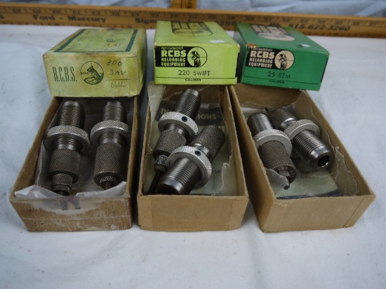 (3) RCBS die sets:  300 Sav., .220 Swift, & .25 Rem - AOM