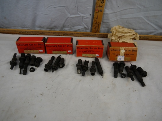 (4) Lyman die sets: .45 C, .45 ACP, .44 spec, & .38 spec - AOM