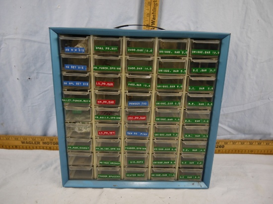 Metal cabinet with 45 drawers, 13-3/4" T x 13" W x 6-1/2" D  - AOM