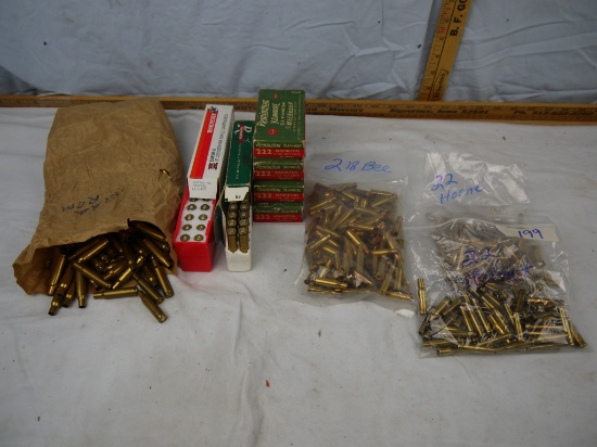 Brass casings: 5 pounds .222 Rem & 2 pounds .218 Bee, .22 Hornet - AOM (includes weight of boxes)