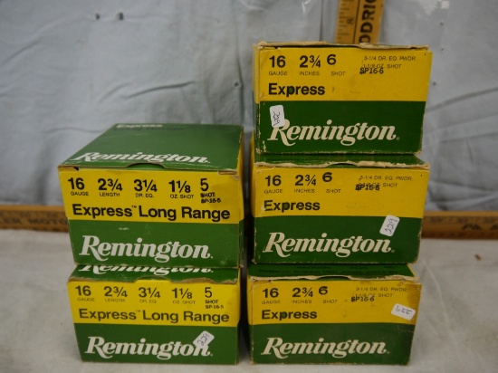 Ammo: 125 rounds, 16 ga, 2-3/4", 5 & 6 shot