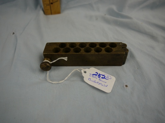 No. 4 brass double bullet mold, 4-3/8" L