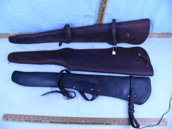 (3) leather scabbards for rifles: 3x$