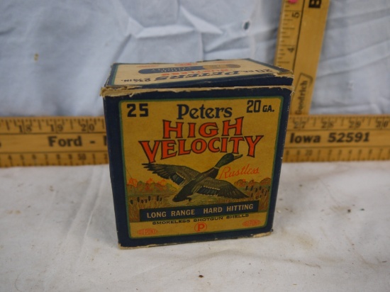 Ammo: 24 rounds Peters 20 ga 2-3/4"