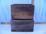 (2) wooden ammo boxes: Peters 12 ga 2-3/4 & Western SuperX 12 ga, 2x$