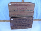 (2) wooden ammo boxes: Remington Express 20 ga 2-3//4 7-1/2 shot & Western 16 ga 2-9/16 - 2x$