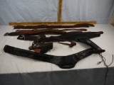 (6) leather gun belts and holsters - AOM