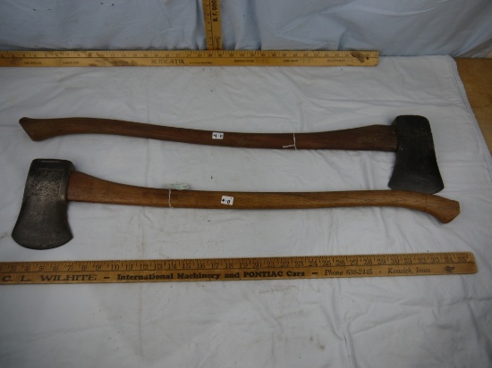 (2) axes: Hickory, 34-1/2" L & Black Raven, 32-3/4" L