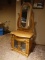 Newer oak commode with mirror; 67-1/2