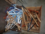 Basket full of hangers - plastic & wooden
