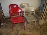 (4) metal folding chairs - AOM