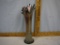Amethyst Fine Rib Carnival glass vase, 9-3/4