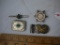 (4) badges, tin with western motif