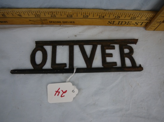 Partial cast lettering "OLIVER", 8" long
