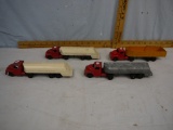 (4) SLIK Toys: 3 tankers & 1 open bed