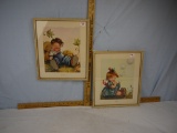 Pair of Anne E. Alleben framed prints: 