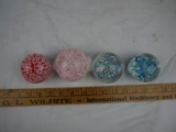 (4) paperweights: one marked Sweden - 2-1/4