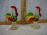 Pair of Art glass 6-3/4