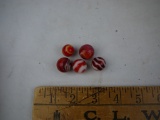 (5) red & white marbles