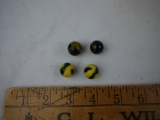 (4) marbles, bumblebee and other black marbles