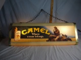 Pool table light with Camel cigarette ad panels - 39