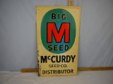 Big M Seed McCurdy Seed Co. Distributor metal sign, 24