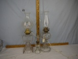 (3) clear glass lamps