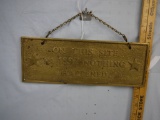 Brass plaque with chain for display 13