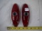 (2) glass taillights, red glass with blue center , 6-5/8